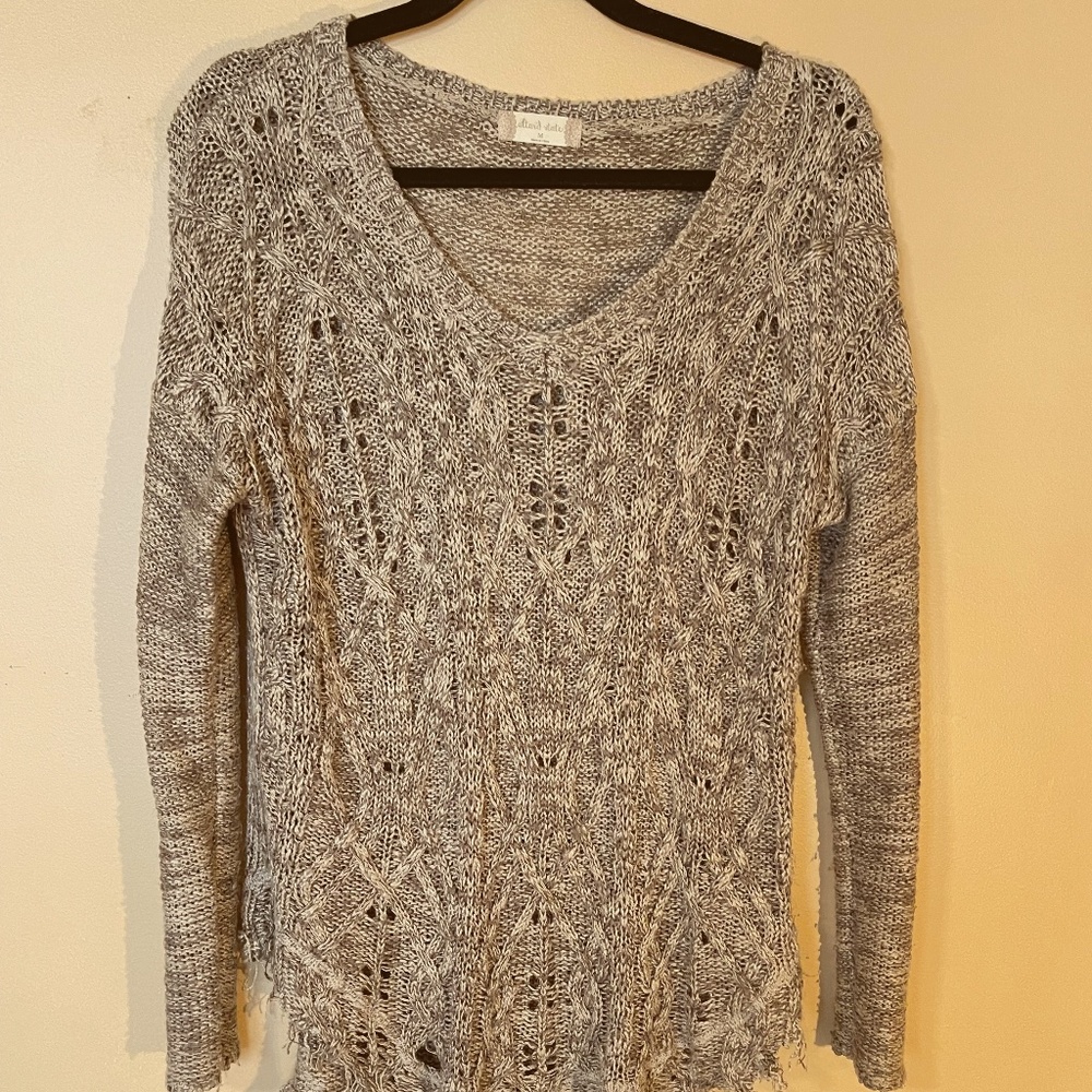 Altar'd State Ragged Edge Golden Sweater MEDIUM
